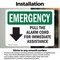 Signmission Pull The Alarm Cord For Immediate With Symbol, 5 in W x Rectangle, Vinyl Decal OS-2PACK-EM-D-35-L-10416 - alternate 2